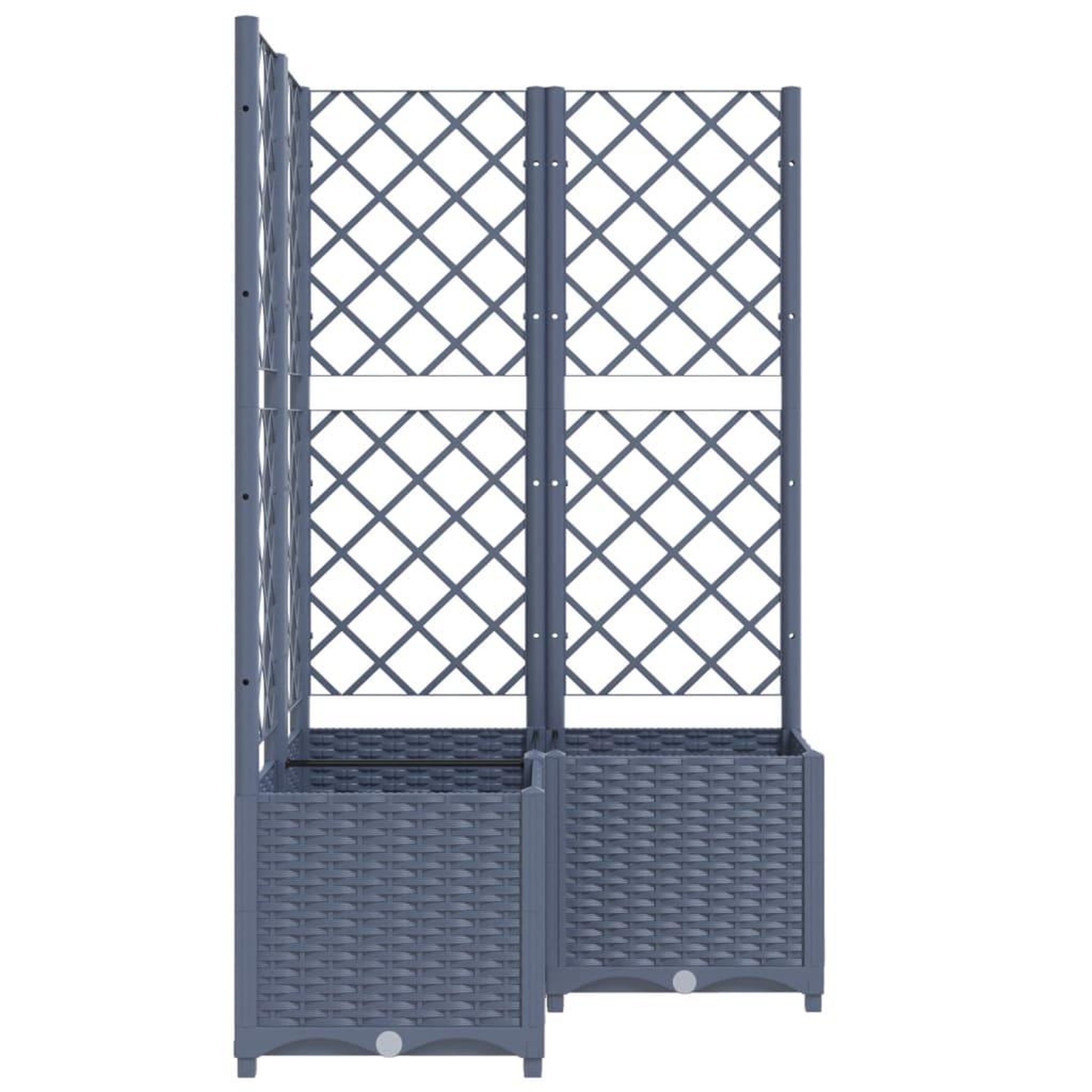 Voir la diapositive 5 : VIDAXL Jardiniere avec treillis bleu gris 80x80x136 cm PP