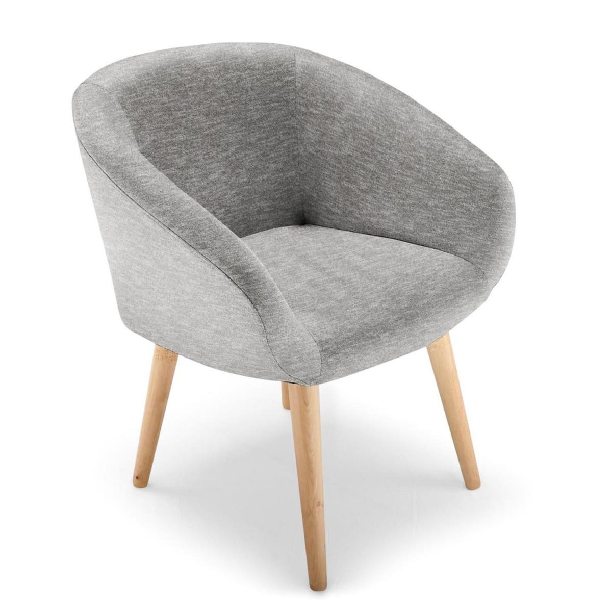 Paris Prix Fauteuil Scandinave en Tissu  Thad  67cm Gris