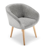 Paris Prix Fauteuil Scandinave en Tissu  Thad  67cm Gris