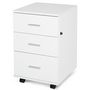 Voir la diapositive 1 : HOMCOM HOMCOM Caisson de Bureau Rangement Bureau sur Roulettes 3 Tiroirs Verrouillables 40 x 41,5 x 61,5 cm Blanc