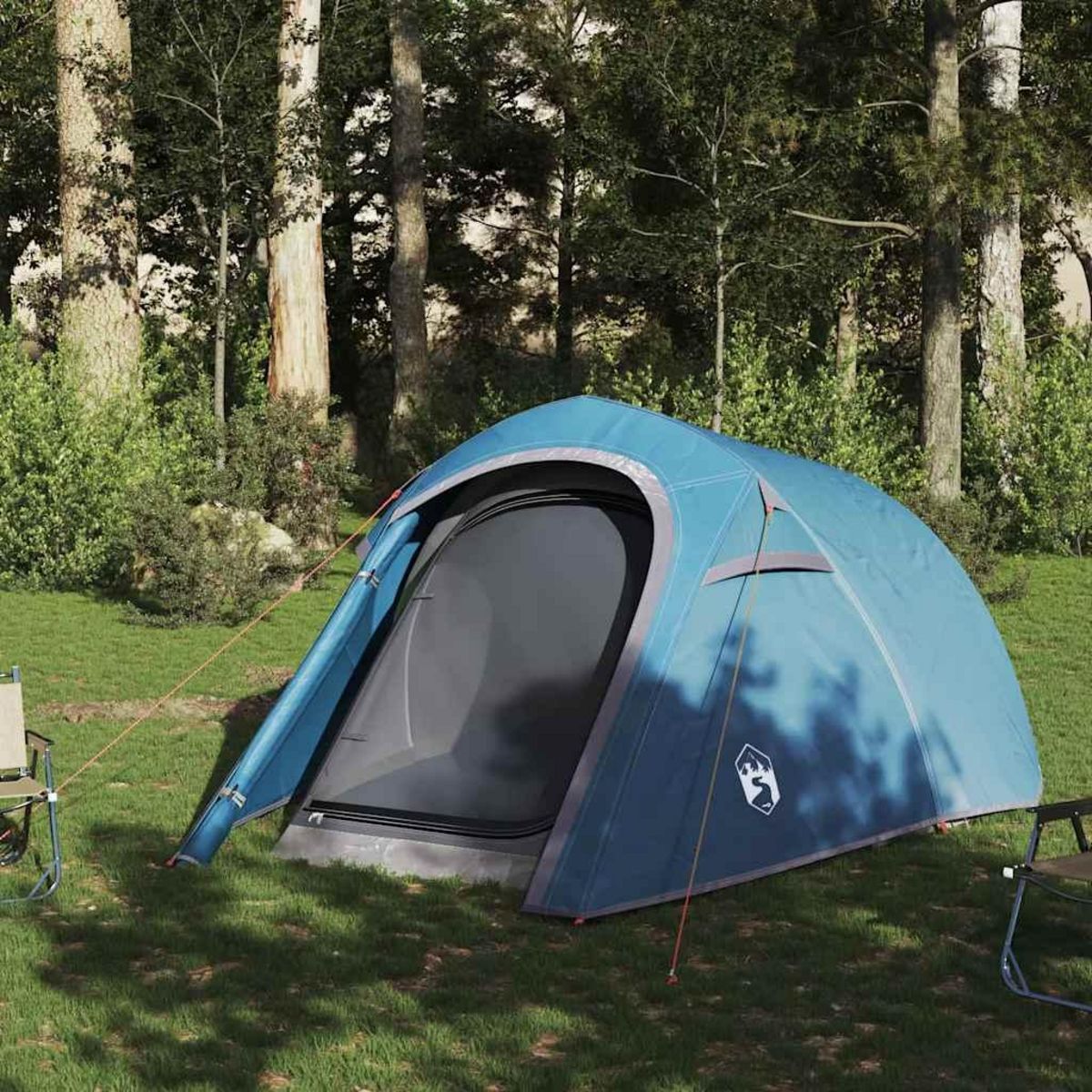 VIDAXL Tente de camping tunnel 3 personnes bleu impermeable