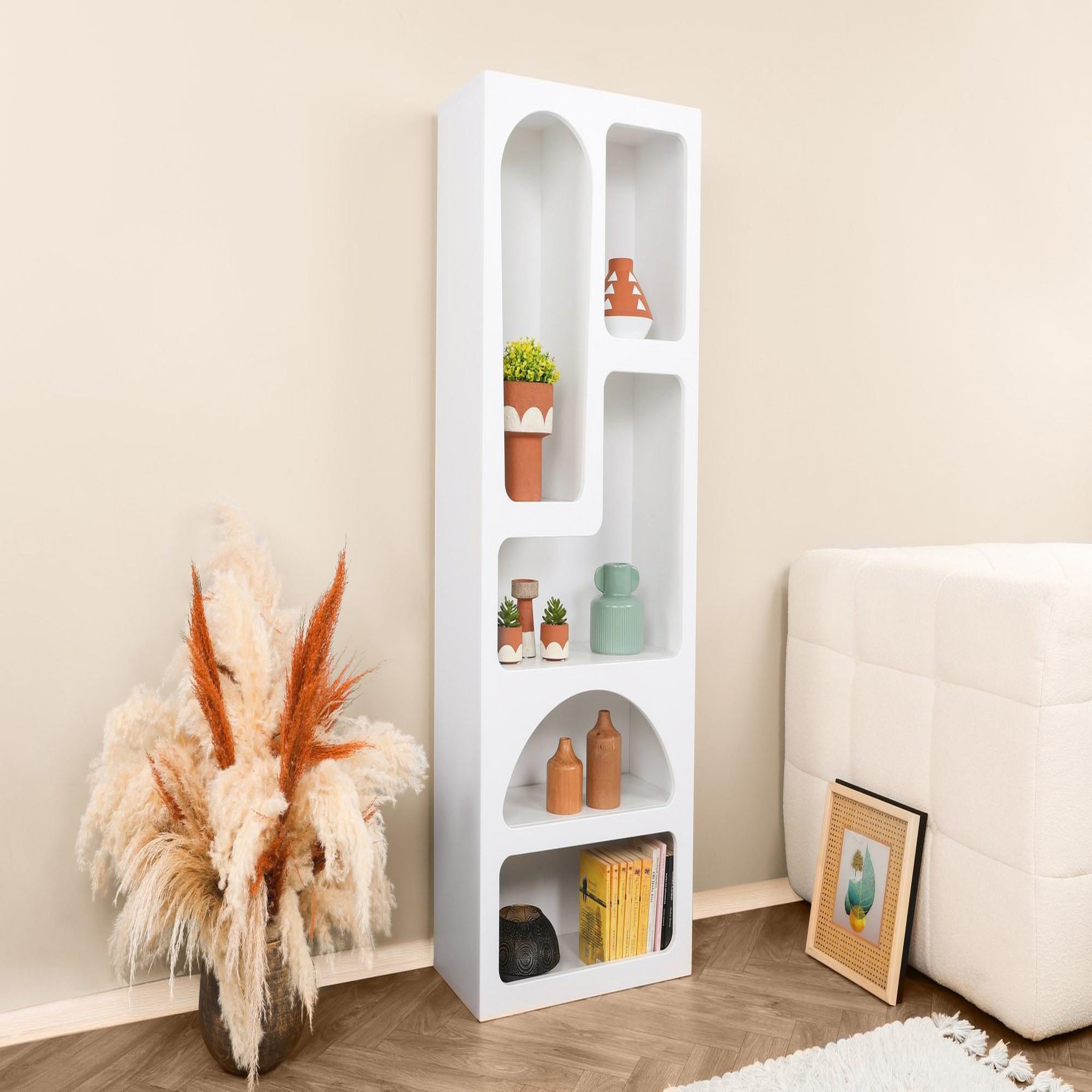 Voir la diapositive 3 : Habitat et Jardin Bibliothèque en bois  venüs  60 x 32 x 150 cm - blanc