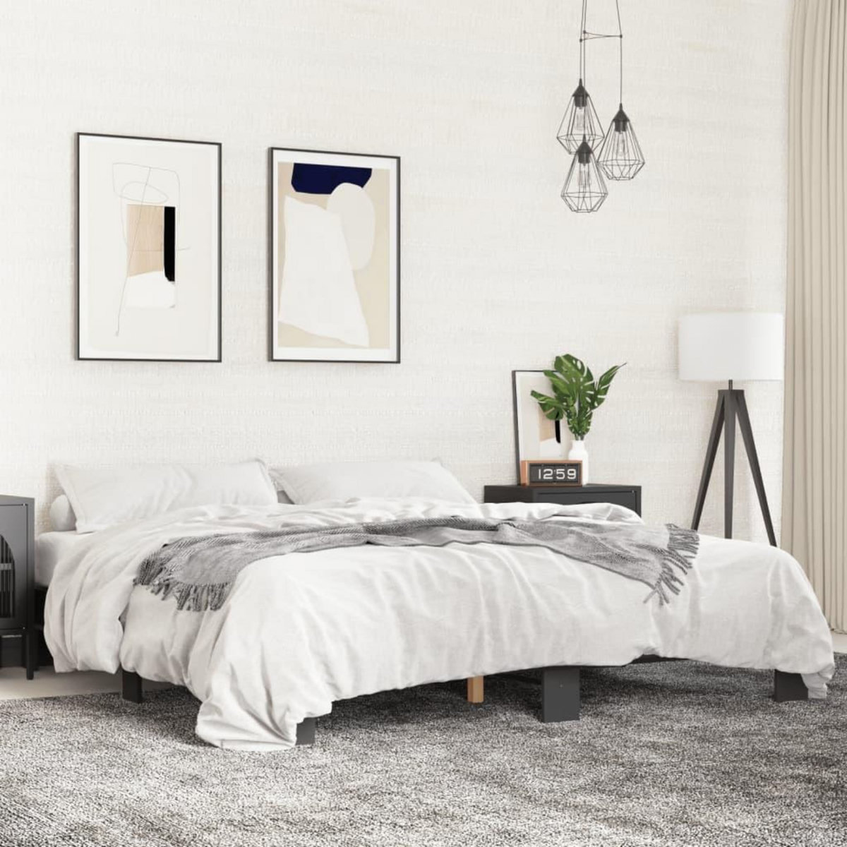 VIDAXL Cadre de lit sans matelas noir 160x200 cm