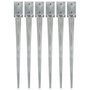 Voir la diapositive 1 : VIDAXL Piquets au sol 6 pcs Argente 9x9x90 cm Acier galvanise