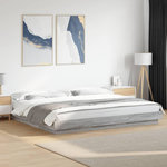 VIDAXL Cadre de lit et lumieres LED sans matelas sonoma gris 200x200cm
