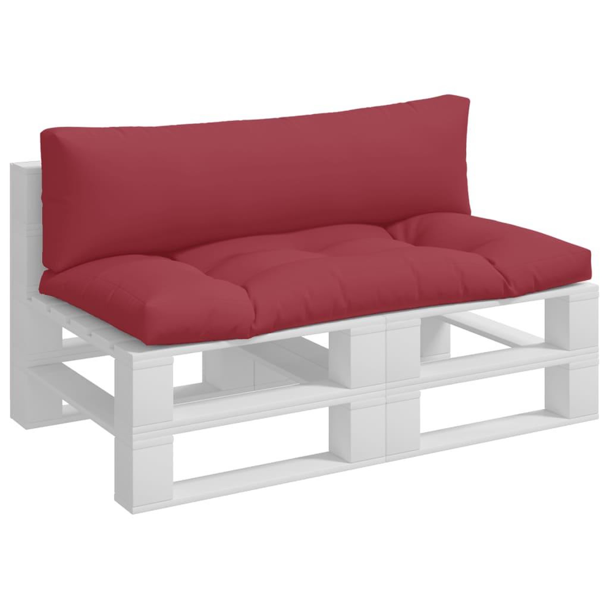 Voir la diapositive 3 : VIDAXL Coussins de palette lot de 2 rouge bordeaux tissu