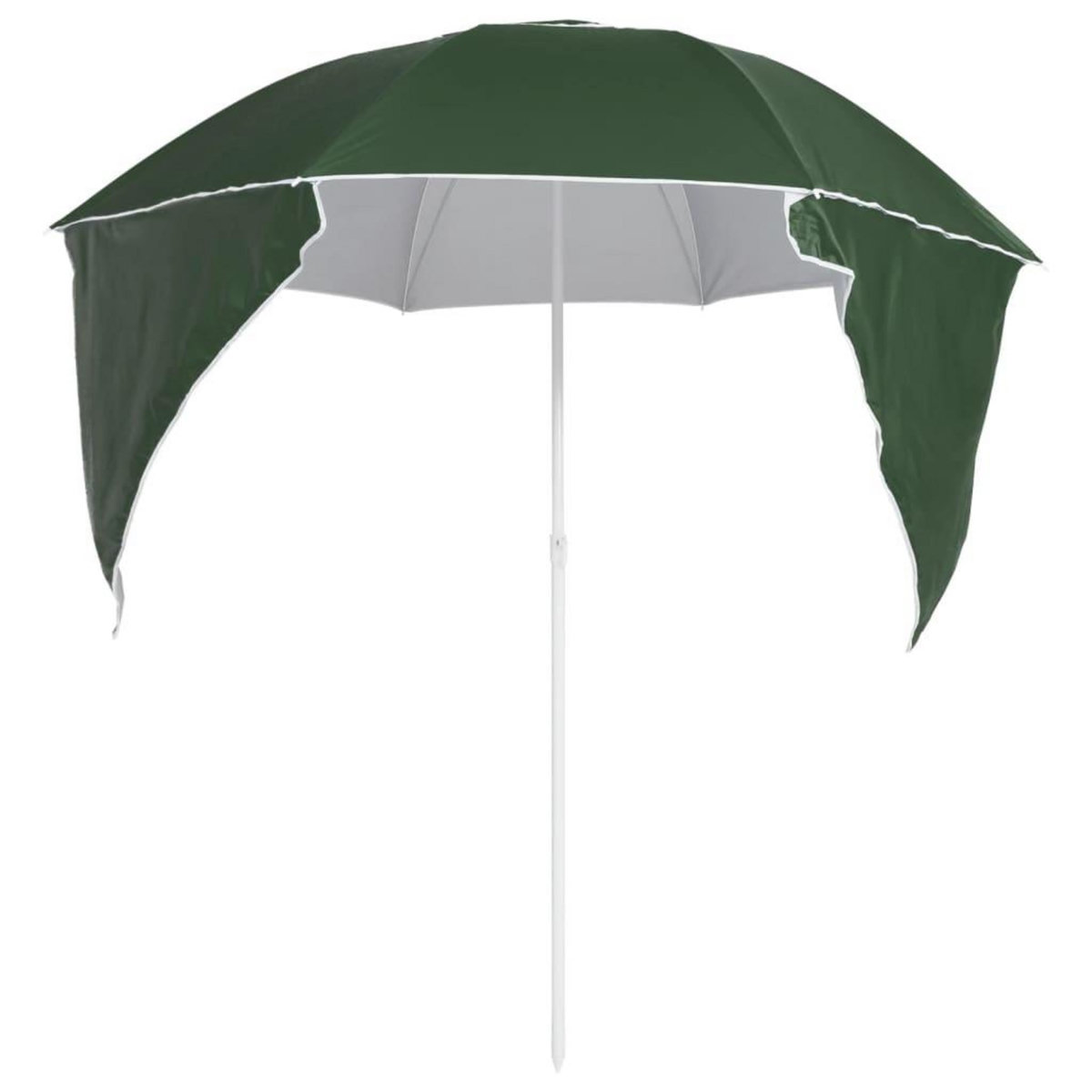 VIDAXL Parasol de plage avec parois laterales vert 215 cm