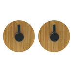 Paris Prix Lot de 2 Patères Adhésives en Bambou  Fixeo  5cm Naturel & Noir