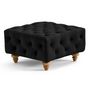 Voir la diapositive 3 : LISA DESIGN Walter - pouf chesterfield en velours - pieds bois
