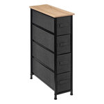 FIVE Rangement 4 tiroirs tissu - Gris foncé