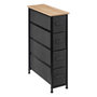 Voir la diapositive 1 : FIVE Rangement 4 tiroirs tissu - Gris foncé