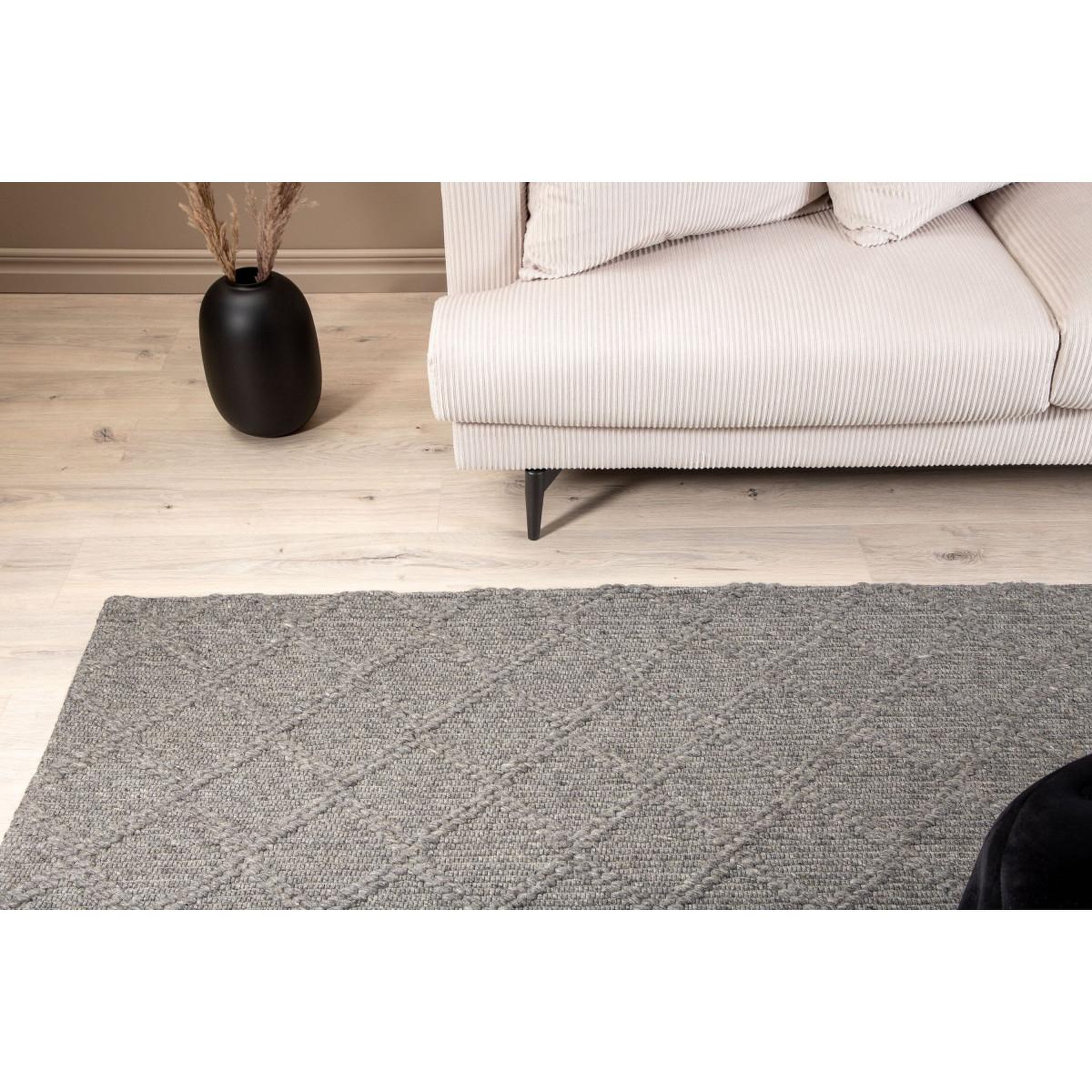 Voir la diapositive 5 : Paris Prix Tapis déco en laine  cloudy  200x300cm gris