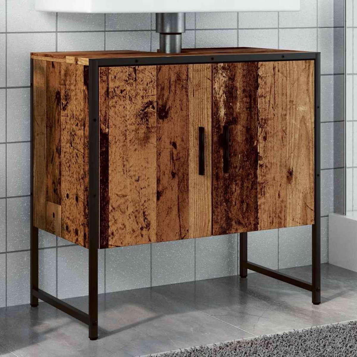 VIDAXL Armoire lavabo de salle de bain vieux bois 60x33x60 cm