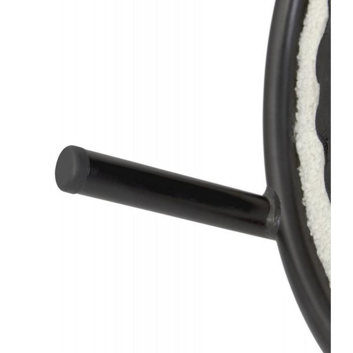 Paris Prix Pouf en Tissu Bouclé  Mark  47cm Beige