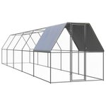 VIDAXL Poulailler d'exterieur 2x10x2 m Acier galvanise