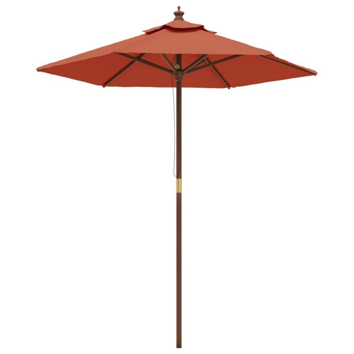 VIDAXL Parasol de jardin avec mat en bois terre cuite 196x231 cm