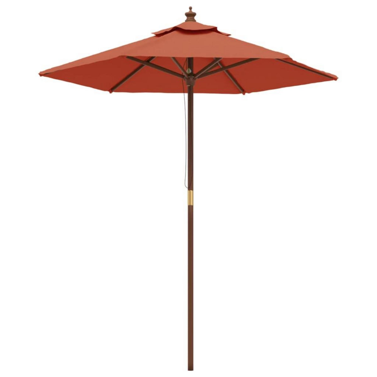 VIDAXL Parasol de jardin avec mat en bois terre cuite 196x231 cm