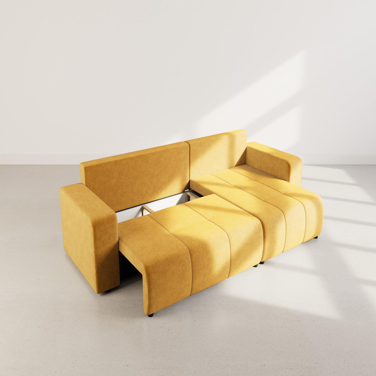 BEST MOBILIER Nicole - canapé d'angle réversible 5 places convertible avec coffre en tissu