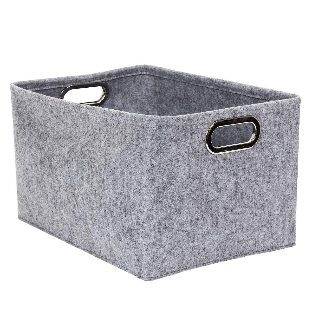TOILINUX Lot de 2 Paniers de rangement rectangulaires en Polyester - Gris