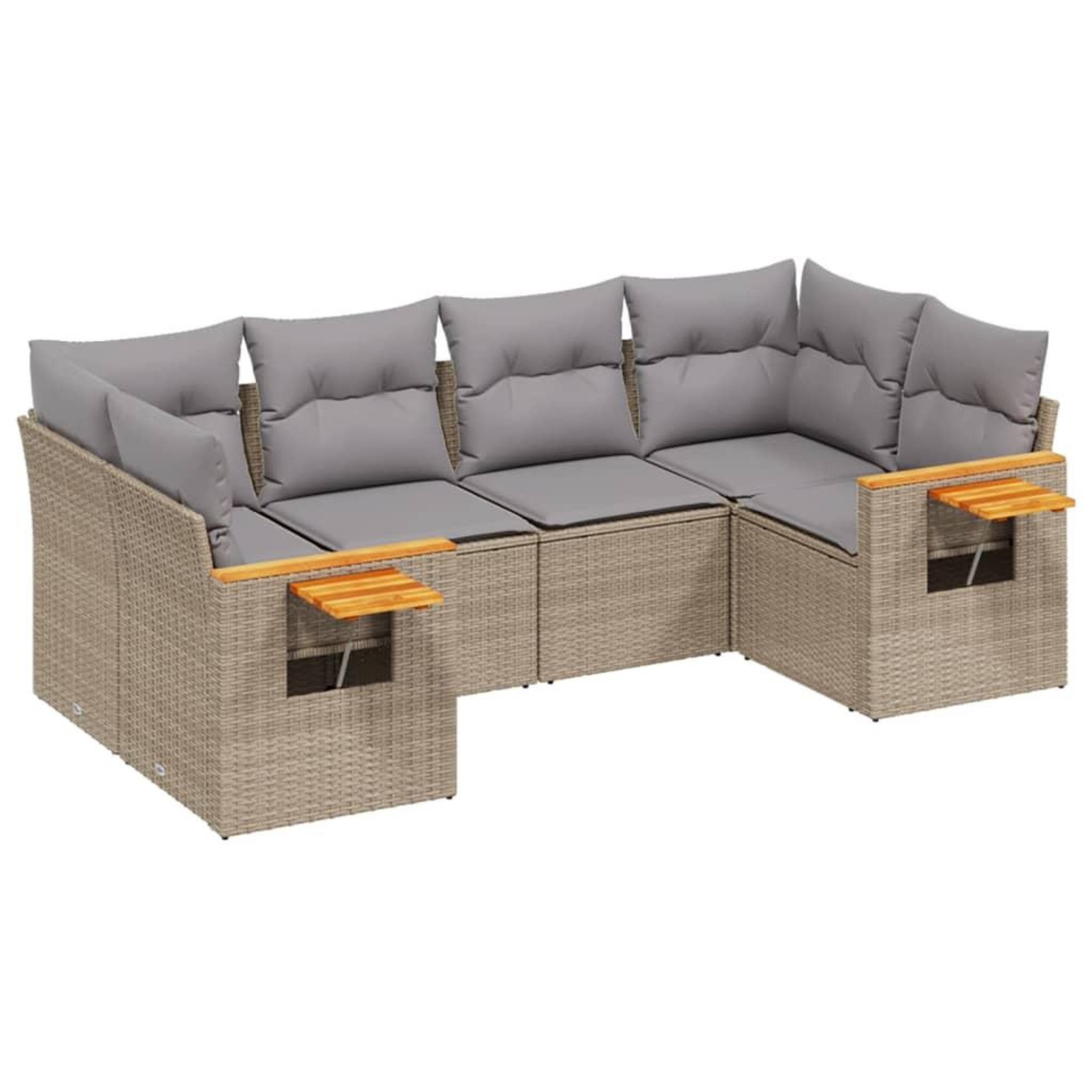 Voir la diapositive 2 : VIDAXL Salon de jardin avec coussins 6 pcs beige resine tressee