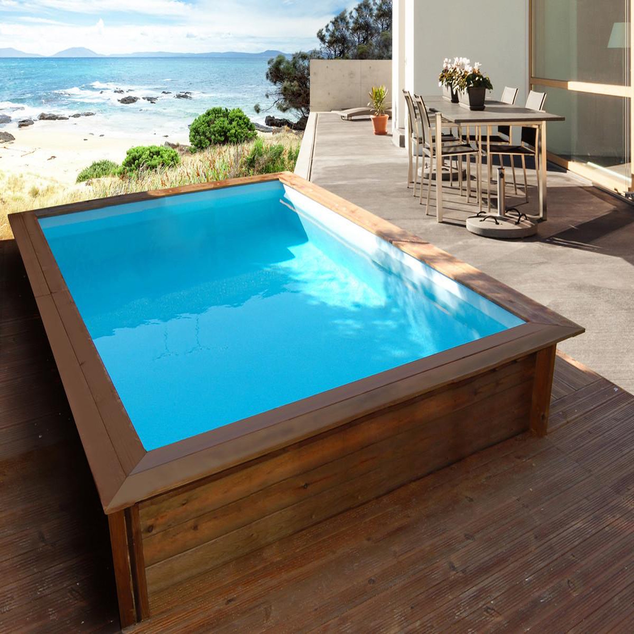 Habitat et Jardin Piscine bois rectangle   toledo  - 3.20 x 2.20 x 0.71 m