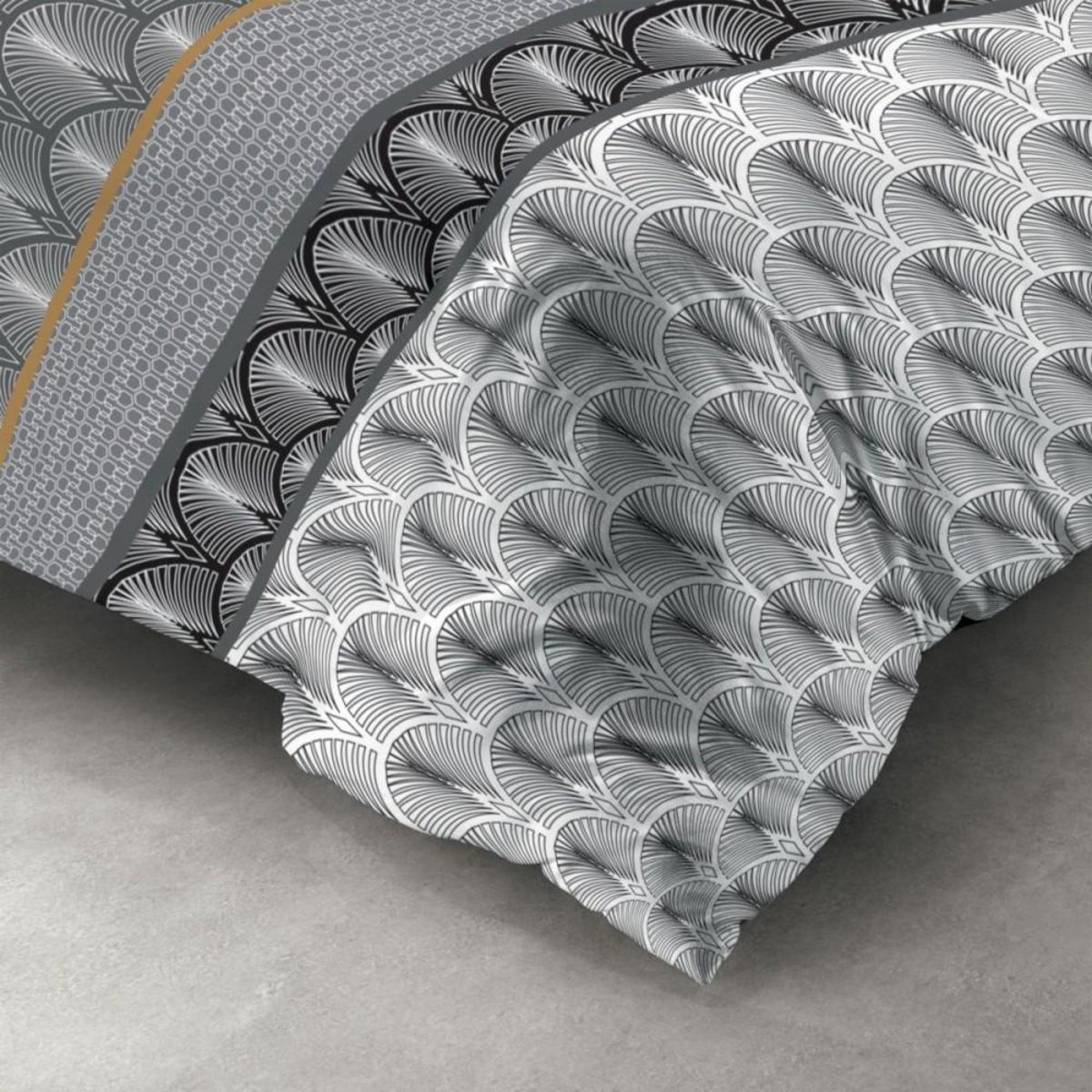 ATELIER DU COTON Housse de couette 240x220 SAKIG + 2 taies coton 57 fils