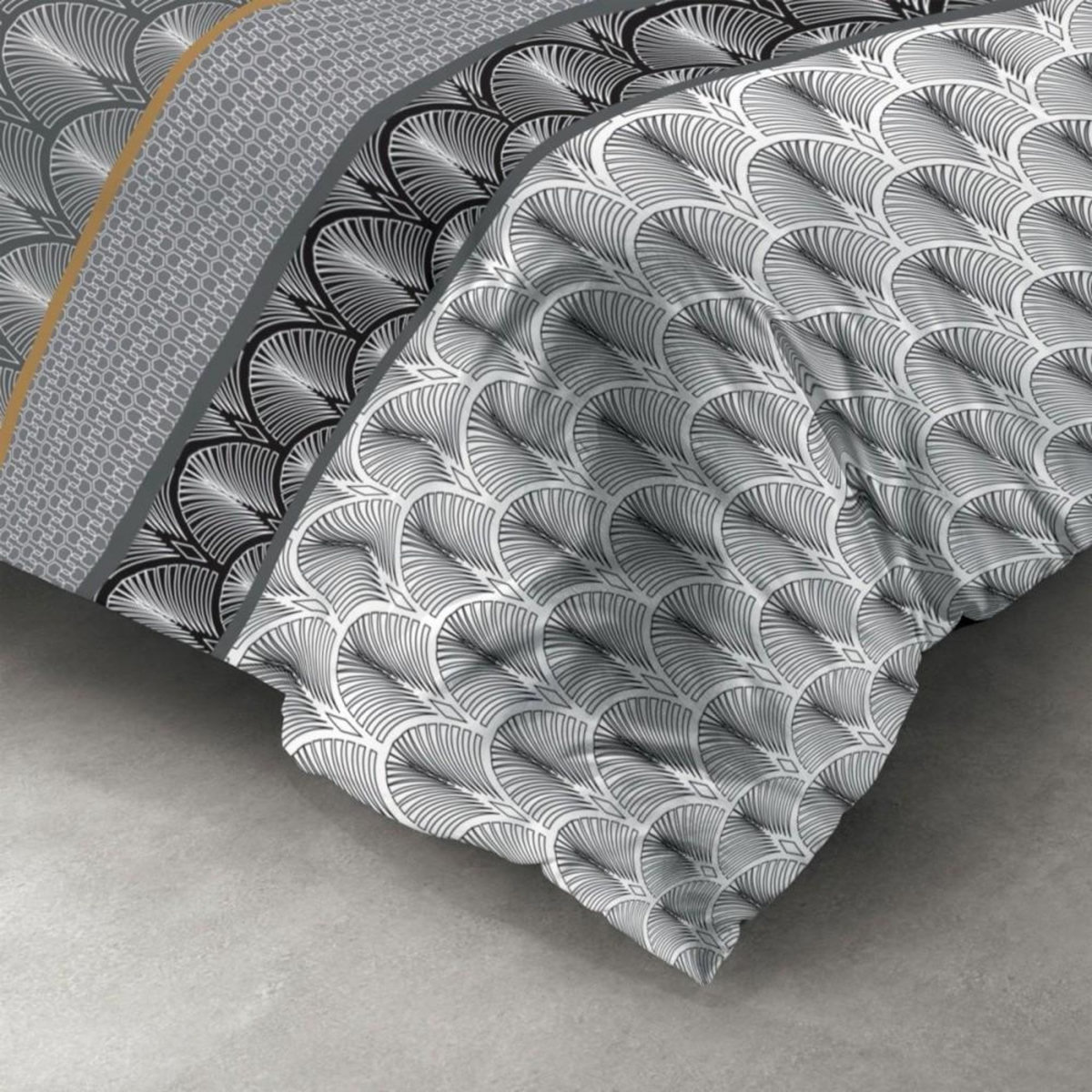 ATELIER DU COTON Housse de couette 240x220 SAKIG + 2 taies coton 57 fils