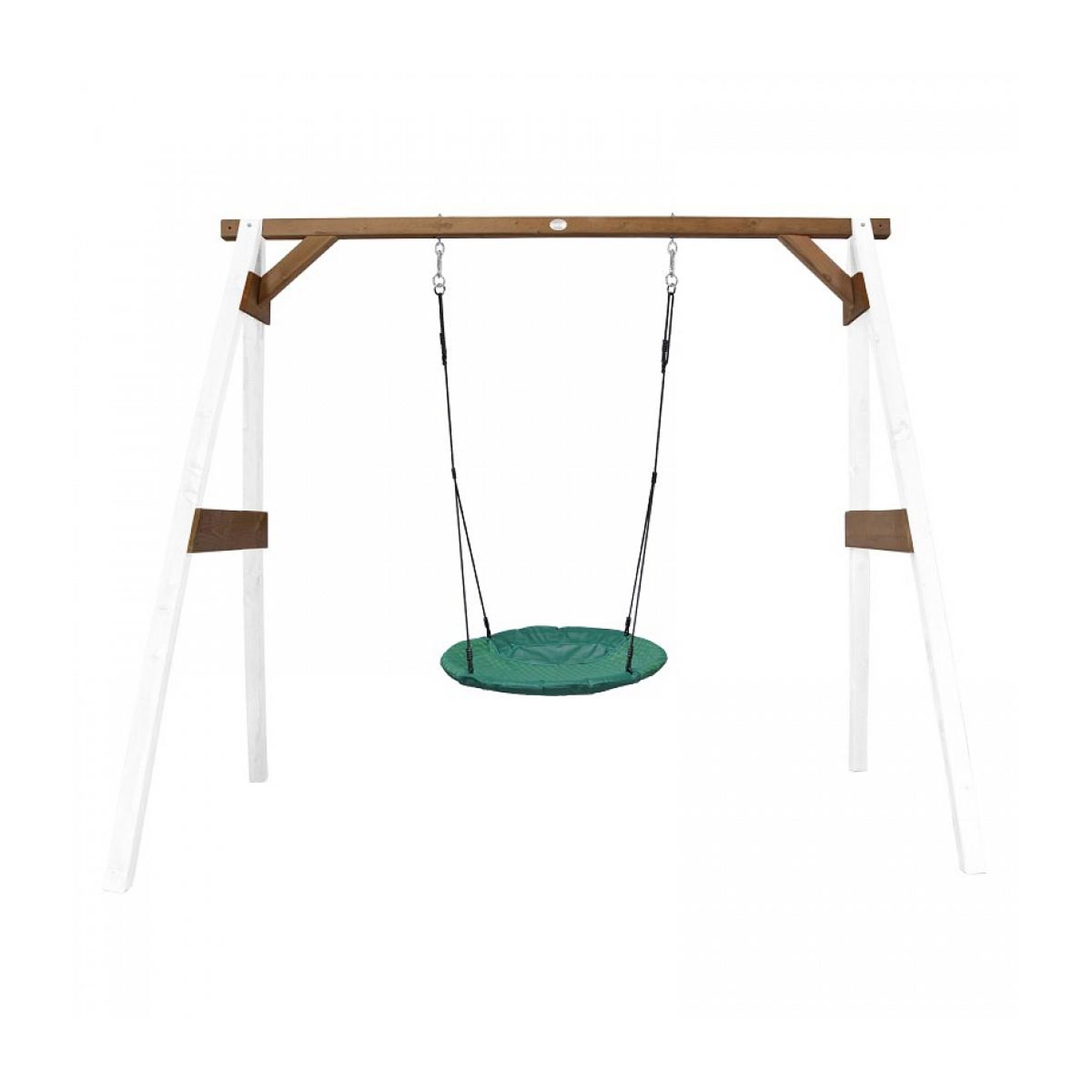 Axi House AXI Portique en bois Blanc Marron avec balancoire siège nid rond