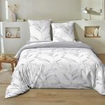 Home collection Parure housse de couette 100 %coton 51 mikano. Coloris disponibles : Blanc