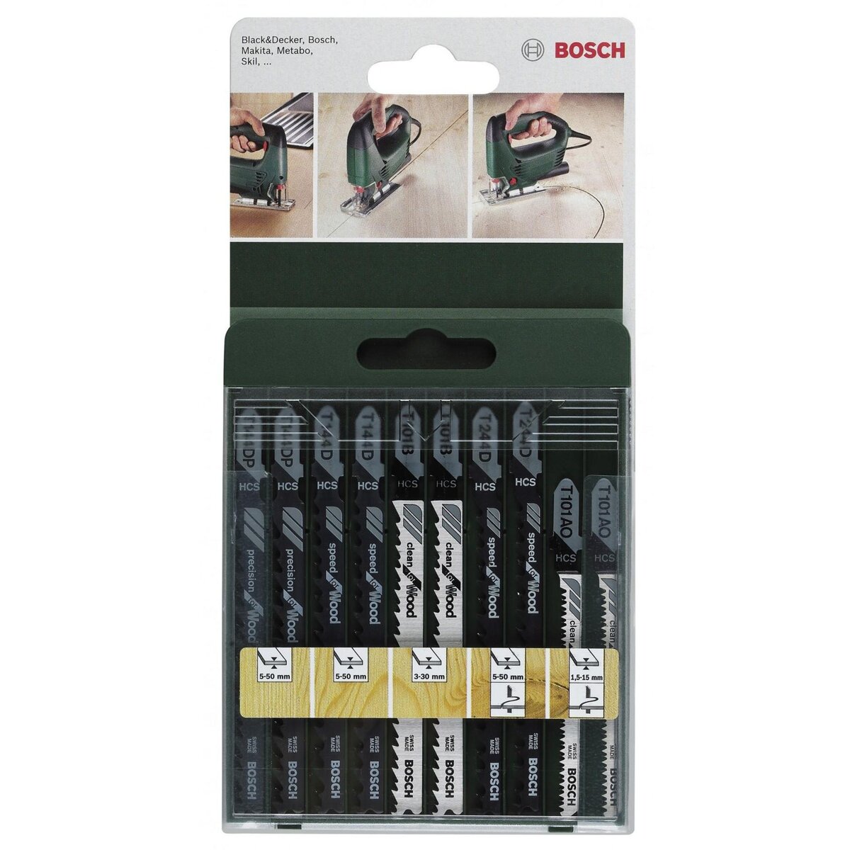 BOSCH Lot de 10 lames BOSCH 2xt144d, 2xt244d, 2xt101b, 2xt101ao, 2xt144dp pour bois