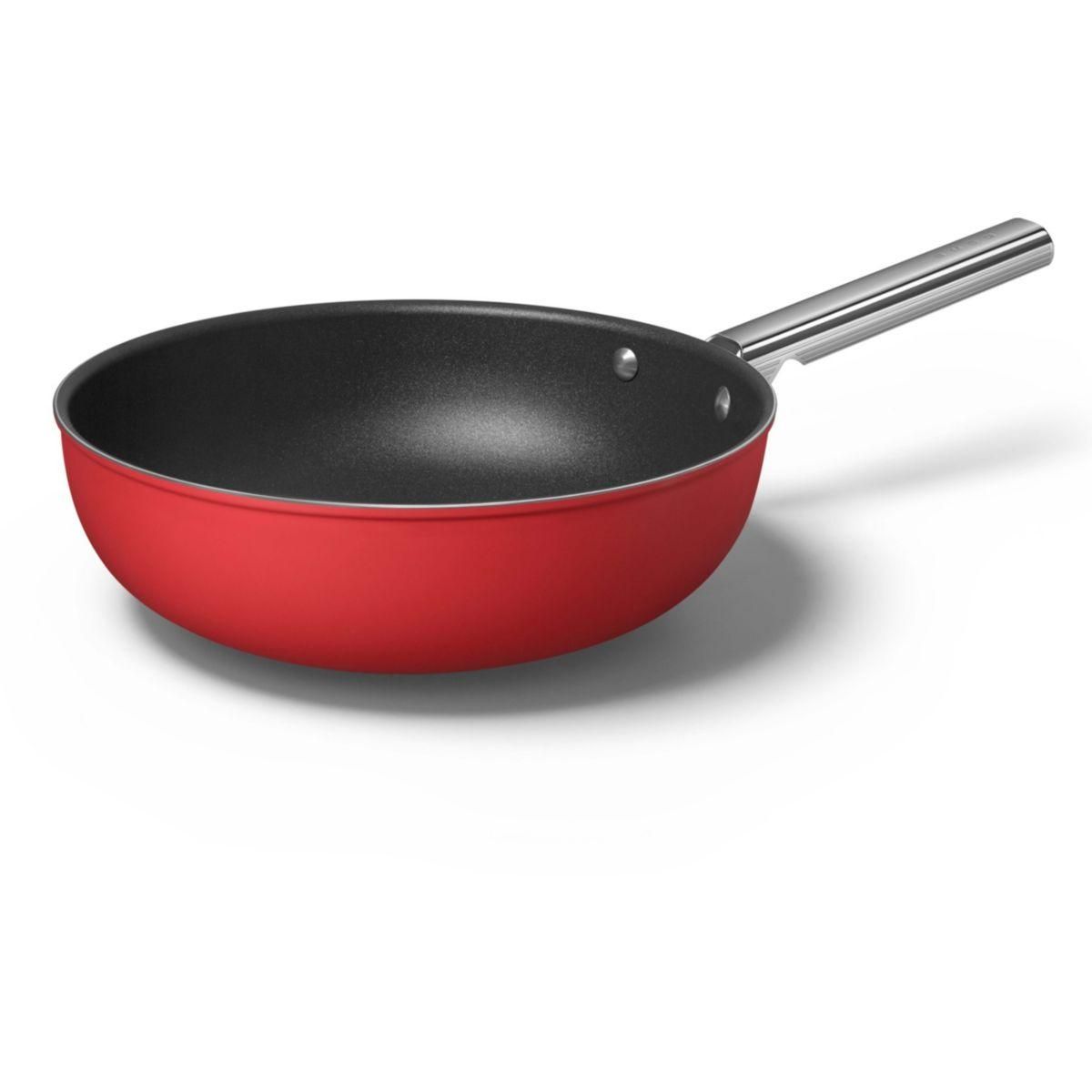 SMEG Wok diam 30 cm tout feux rouge mat
