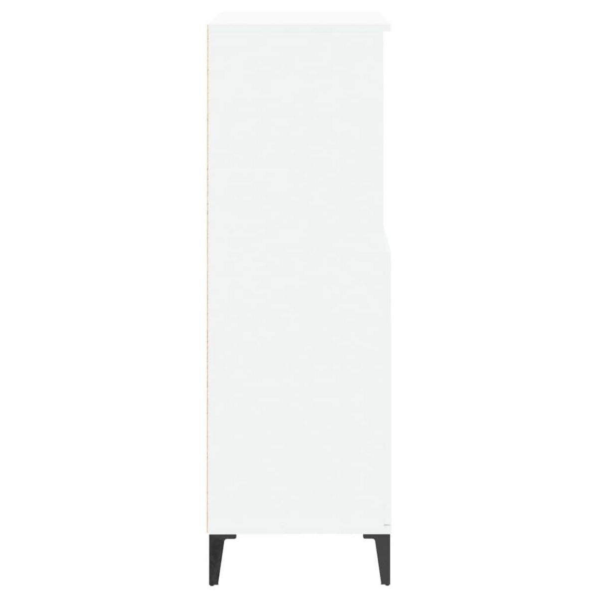 VIDAXL Buffet haut Blanc 60x36x110 cm Bois d'ingenierie