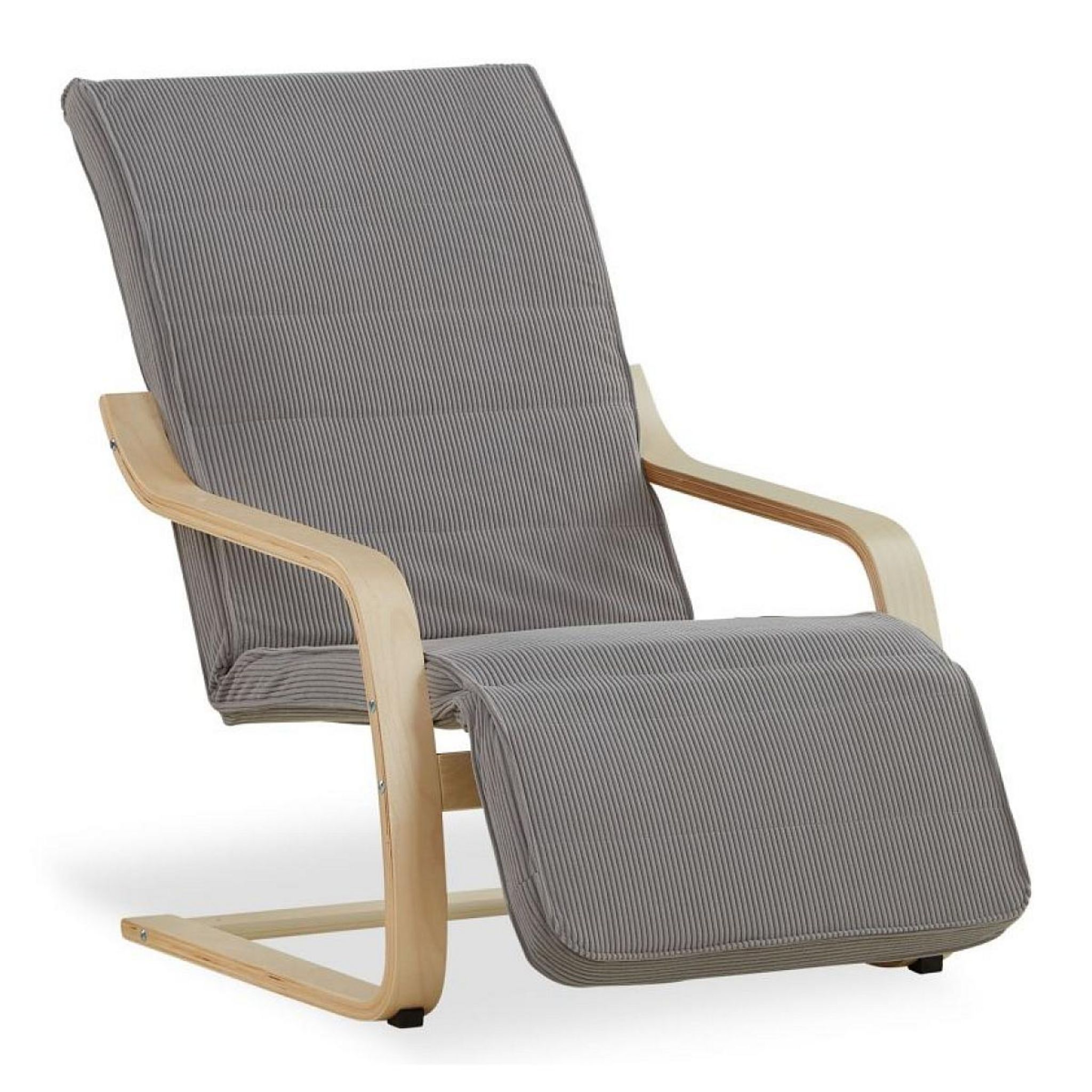 Fauteuil Inclinable Avec Repose-pieds Oland - Lin Rétro Vert Menthe - Beliani
