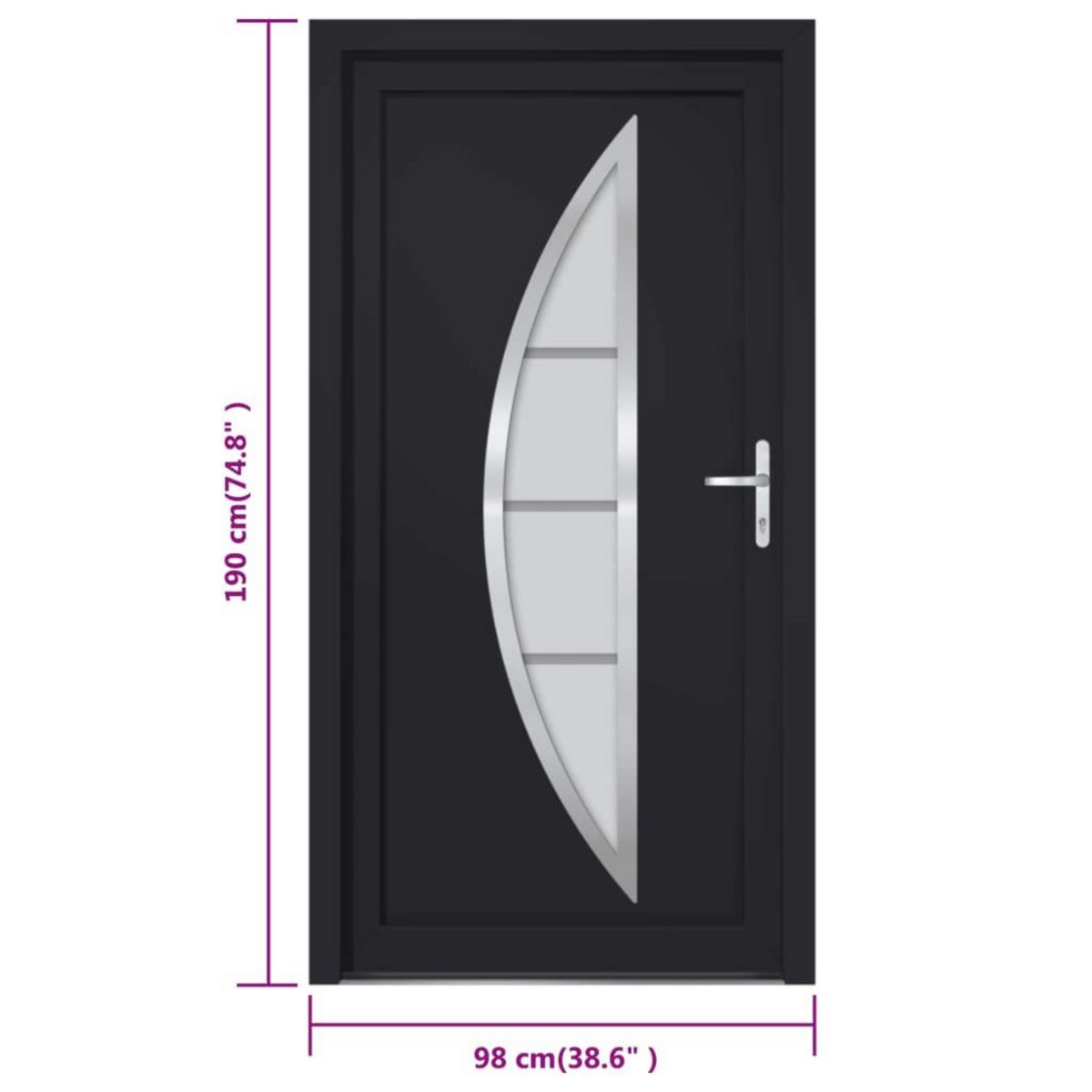 VIDAXL Porte d'entree anthracite 98x190 cm PVC