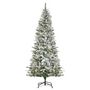 Voir la diapositive 1 : HOMCOM Sapin de Noël artificiel enneigé lumineux LED x 250 multicolore Ø 112 x 210H cm 829 branches vert blanc