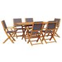 Voir la diapositive 2 : VIDAXL Ensemble a manger de jardin 7 pcs anthracite tissu bois massif