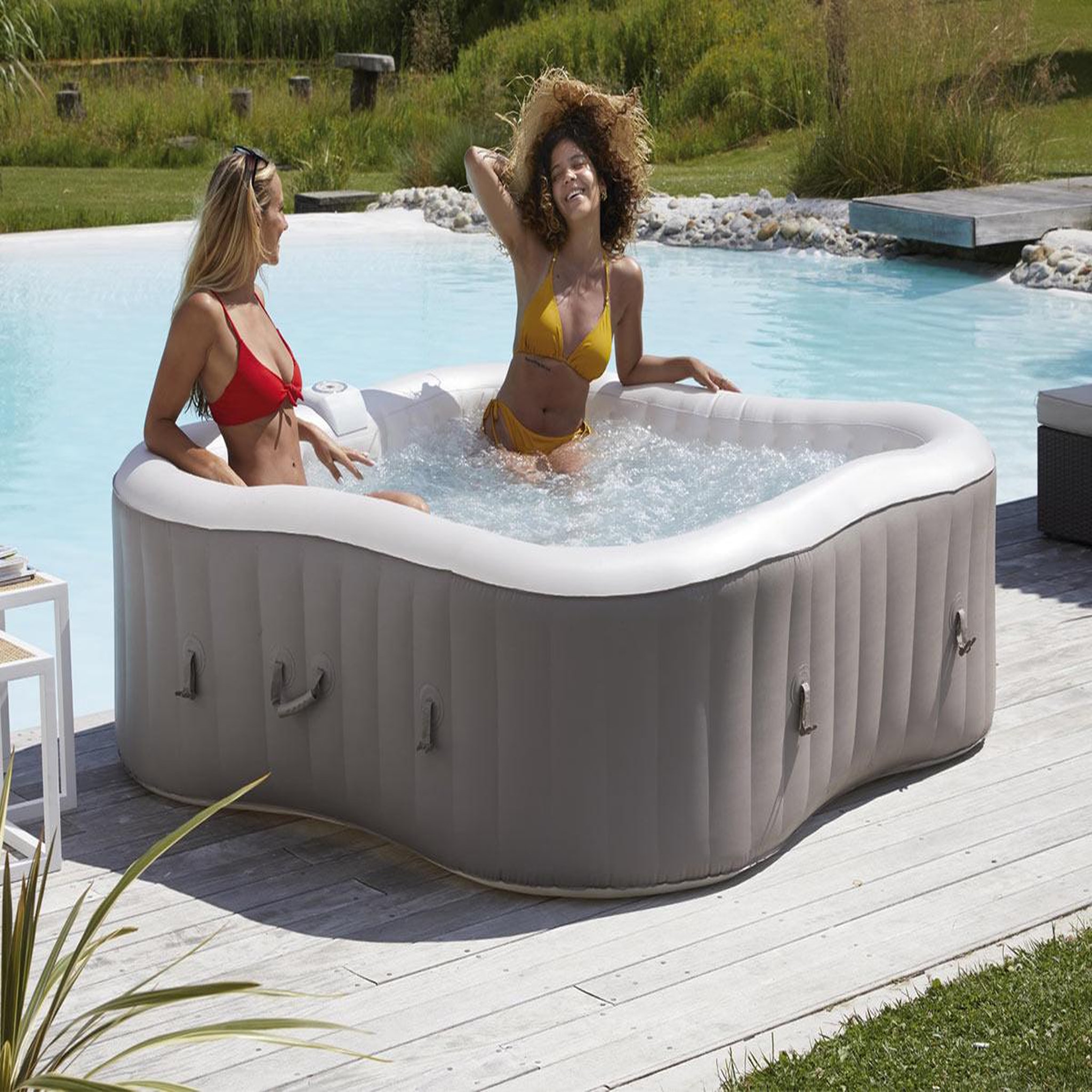 Voir la diapositive 4 : INFINITE SPA Spa gonflable élite plus trèfle bulles 4 places + accessoires offerts - infinite spa