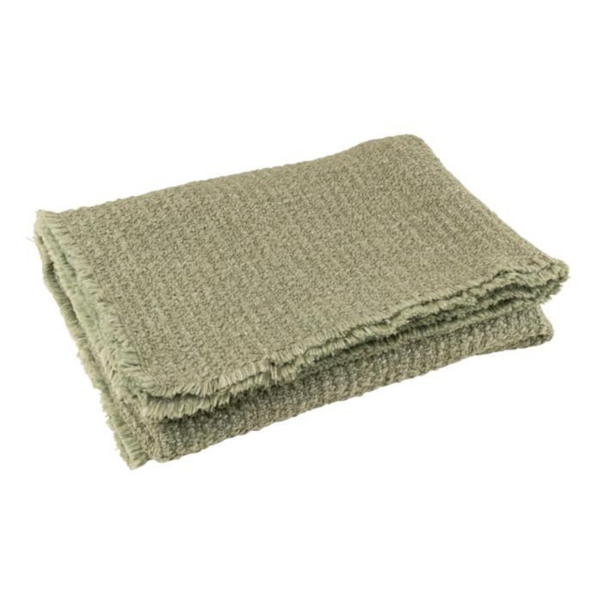 Paris Prix Plaid Uni  Effiloché  130x180cm Vert