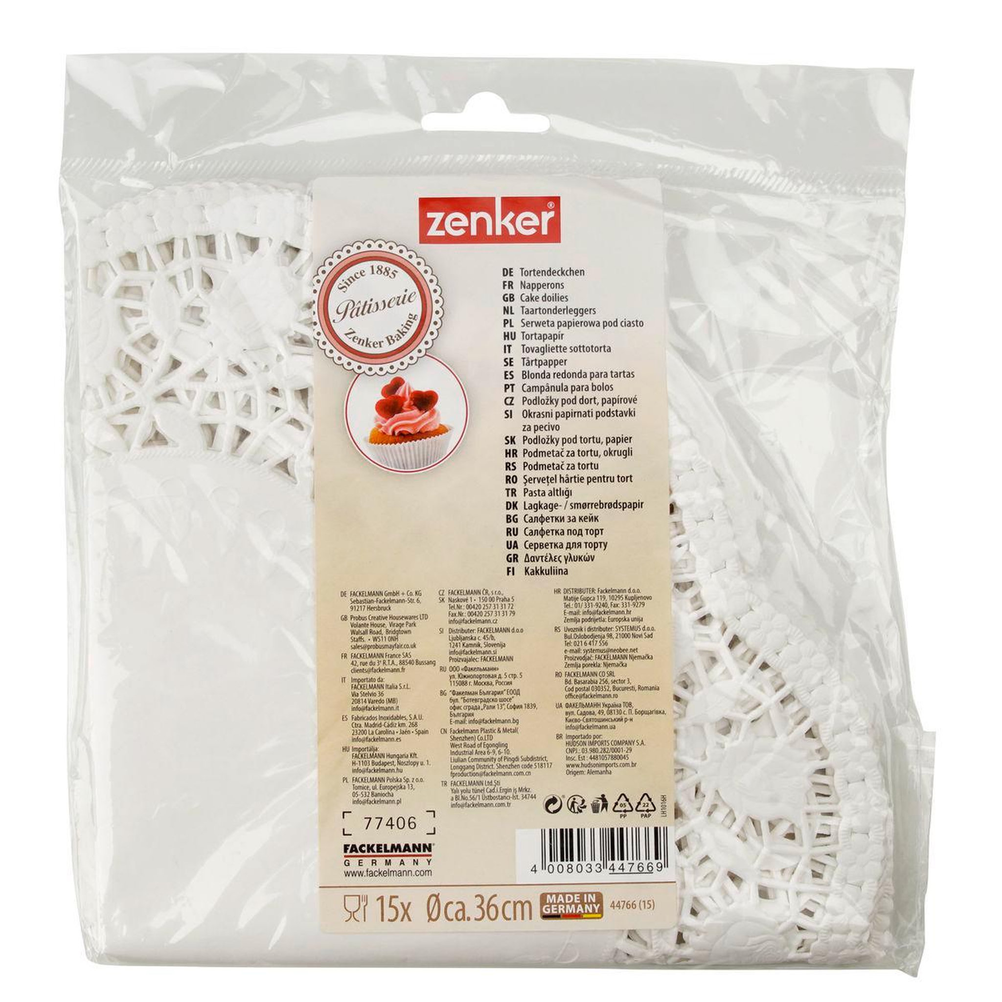 Voir la diapositive 5 : ZENKER Lot de 15 napperons papier ronds pour tartes et gâteaux Zenker