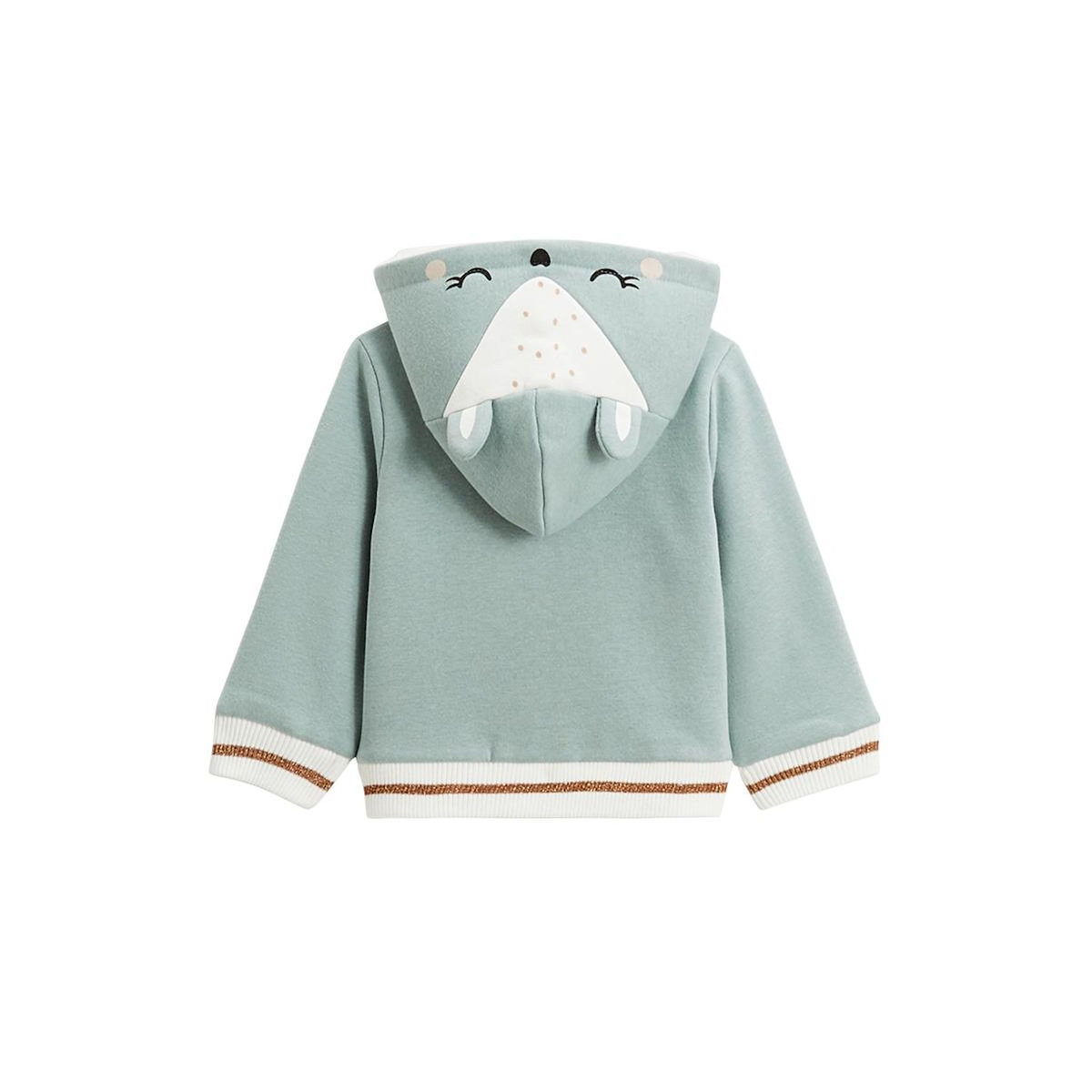 Petit Béguin Sweat à capuche zippé bébé en molleton Alma
