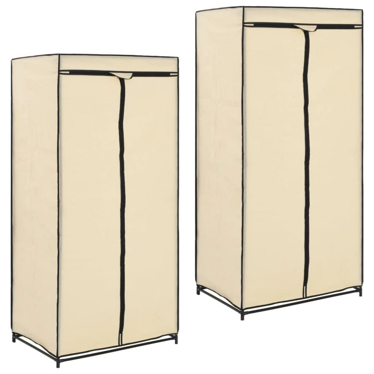 VIDAXL 2 pcs Garde-robes Creme 75x50x160 cm
