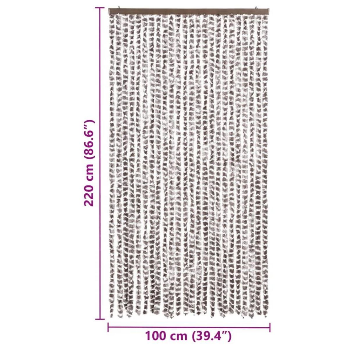 VIDAXL Moustiquaire Taupe et blanc 100x220 cm Chenille