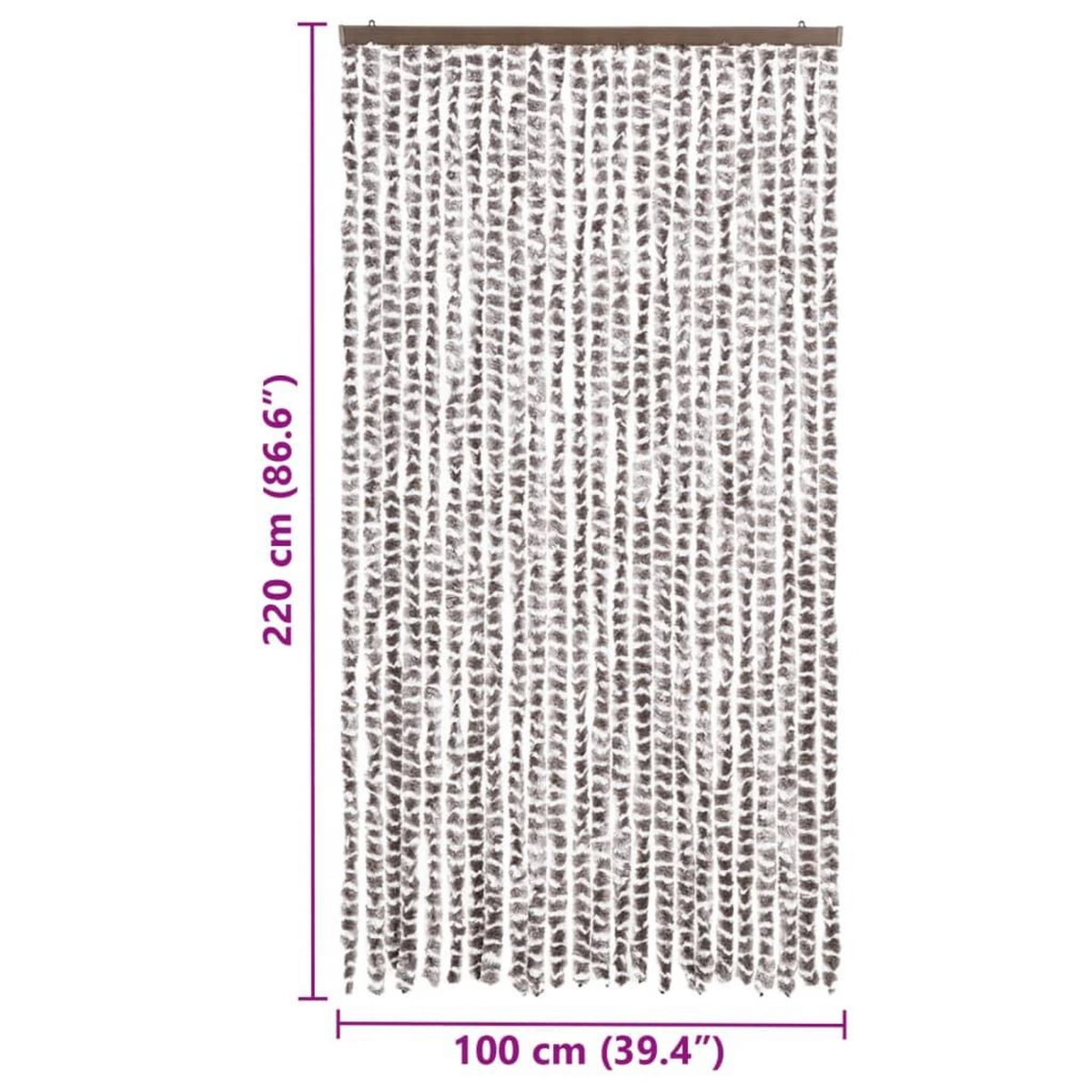 VIDAXL Moustiquaire Taupe et blanc 100x220 cm Chenille