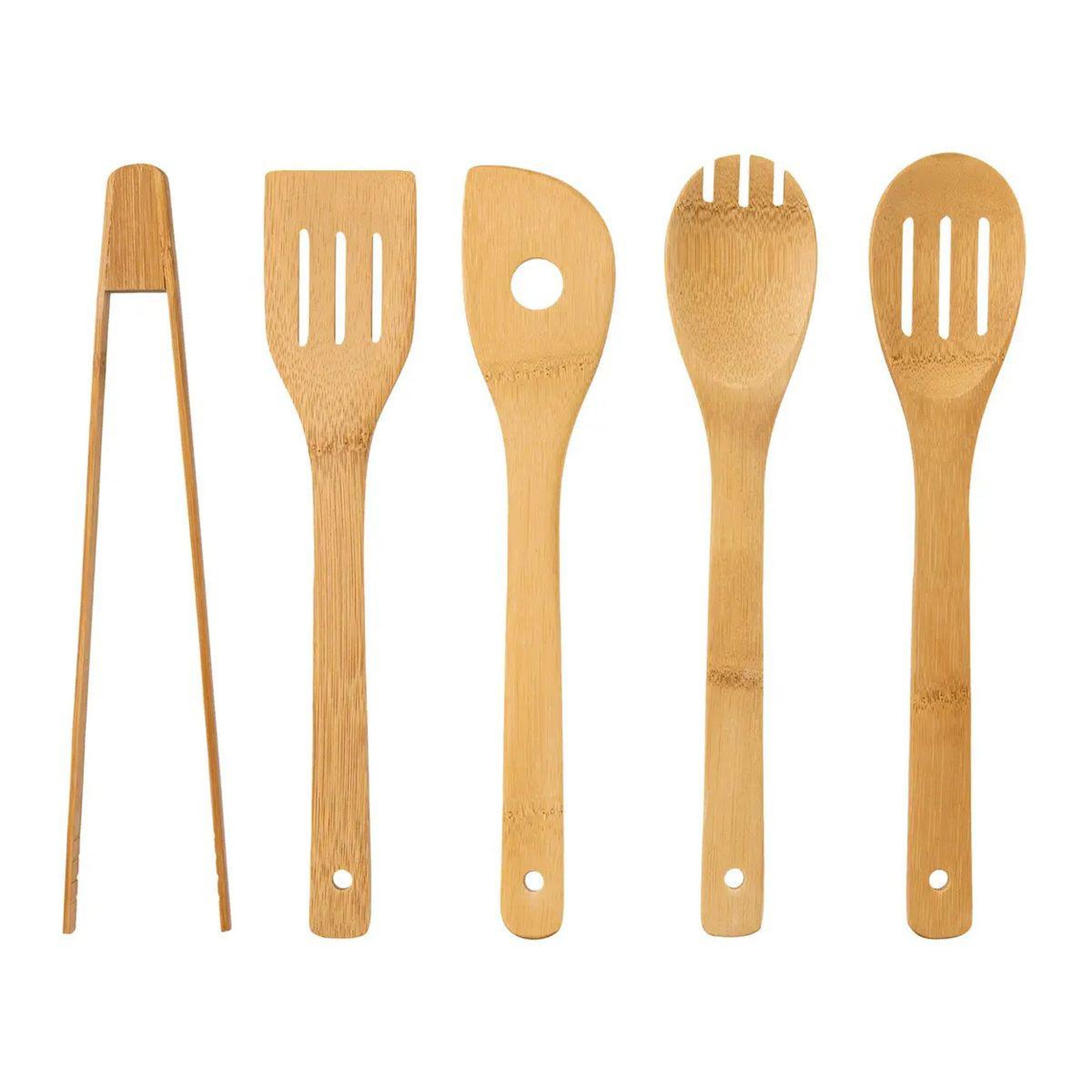 Voir la diapositive 3 : FIVE Bloc couteaux & ustensiles  blackbamboo  35cm naturel
