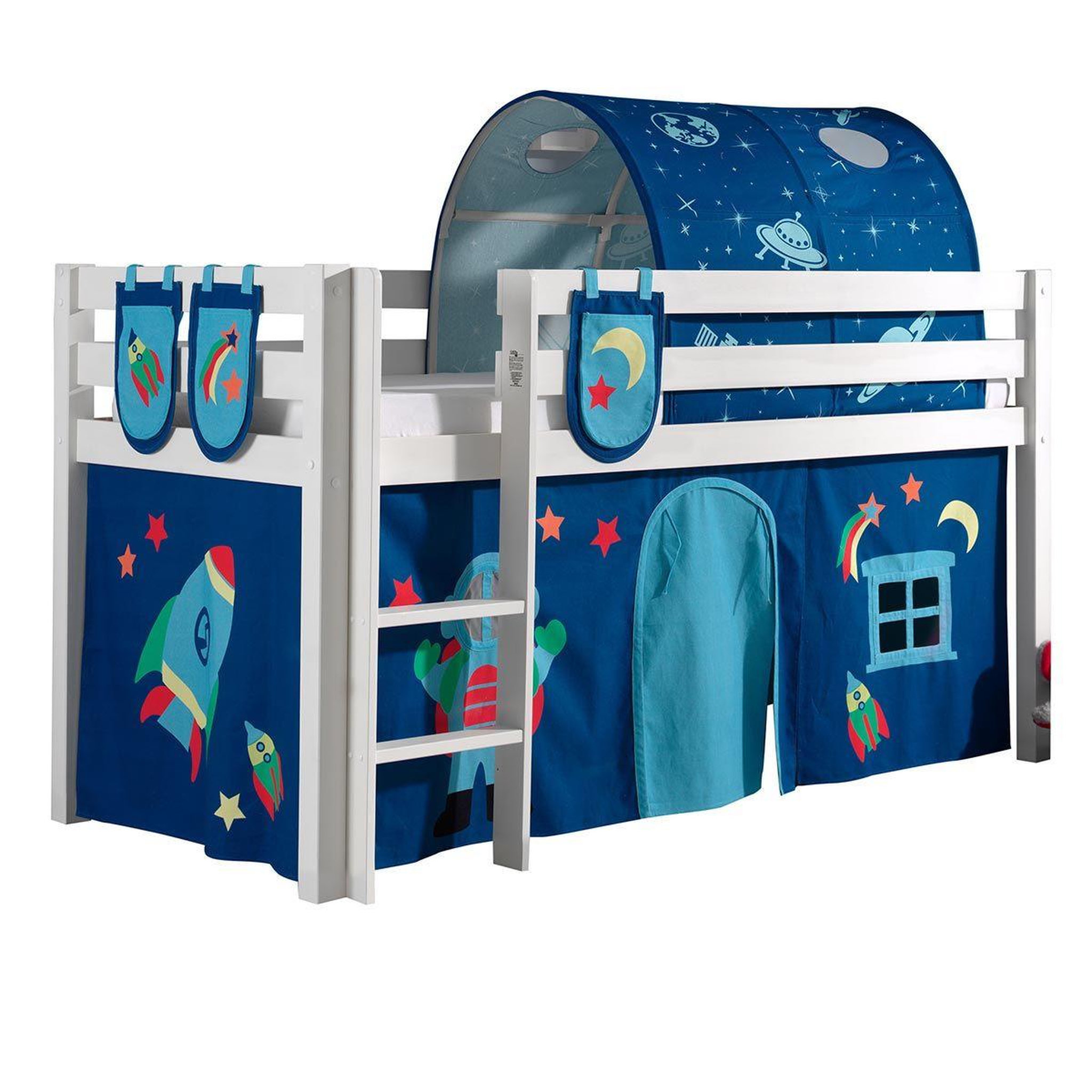 Paris Prix Pack - lit enfant, tente, 3 pochettes & tunnel  pino astronaute ii  blanc