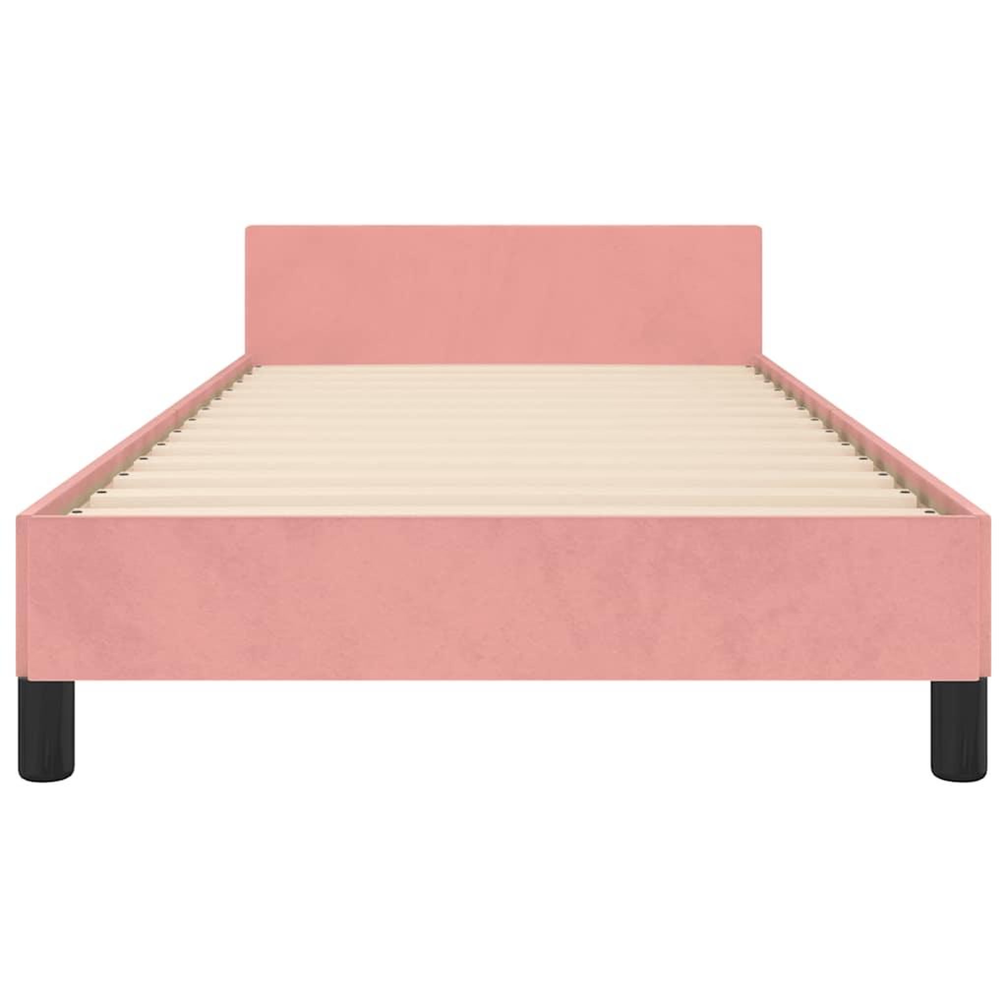 Voir la diapositive 5 : VIDAXL Cadre de lit et tete de lit sans matelas rose 90x200 cm velours
