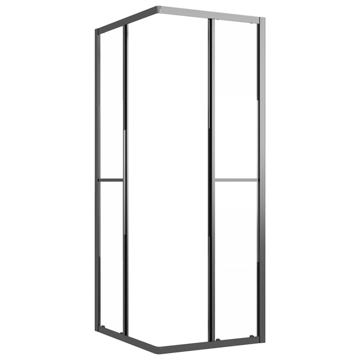 VIDAXL Cabine de douche ESG semi-depoli 80x70x180 cm Noir