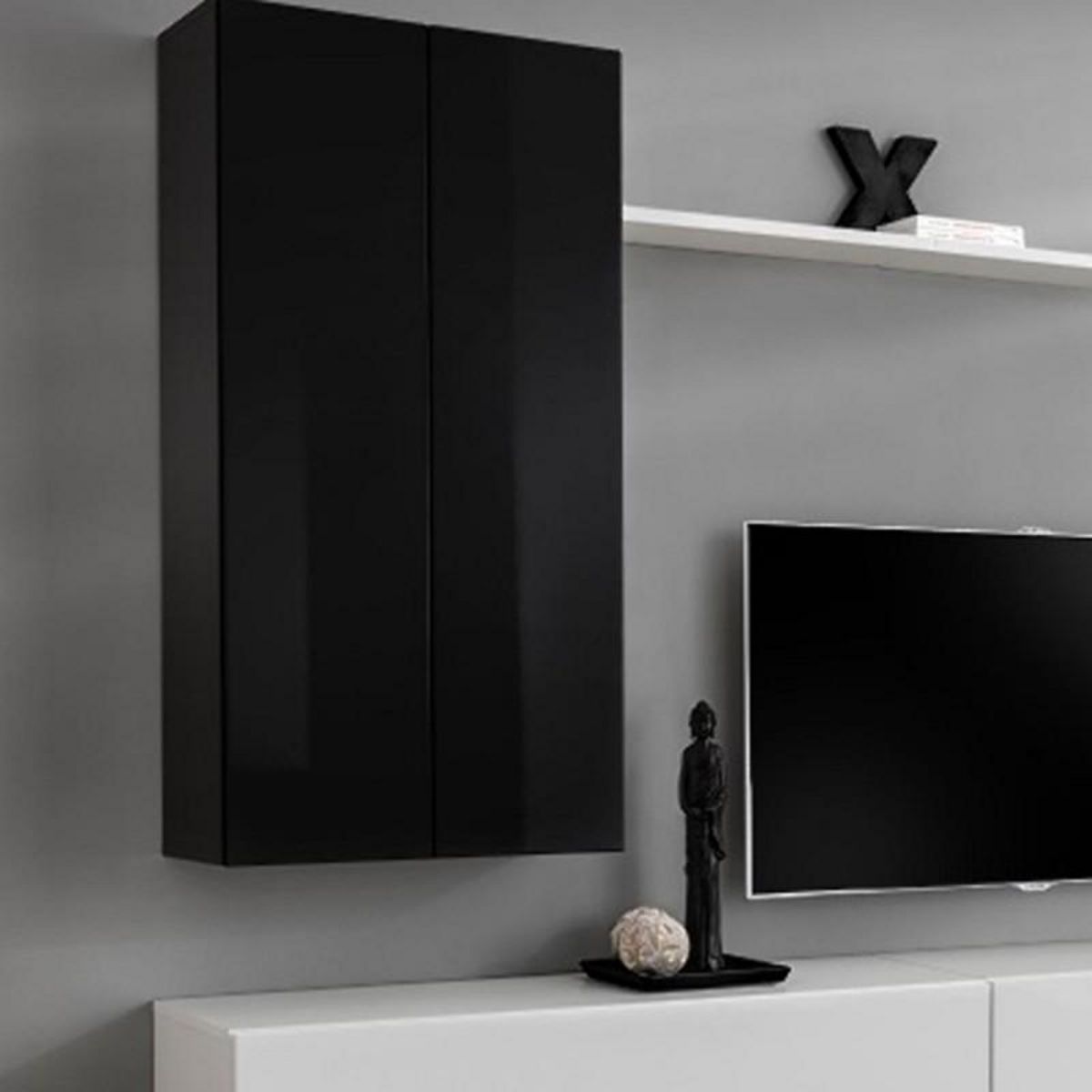 Paris Prix Meuble TV Mural Design  Switch II  270cm Noir & Blanc
