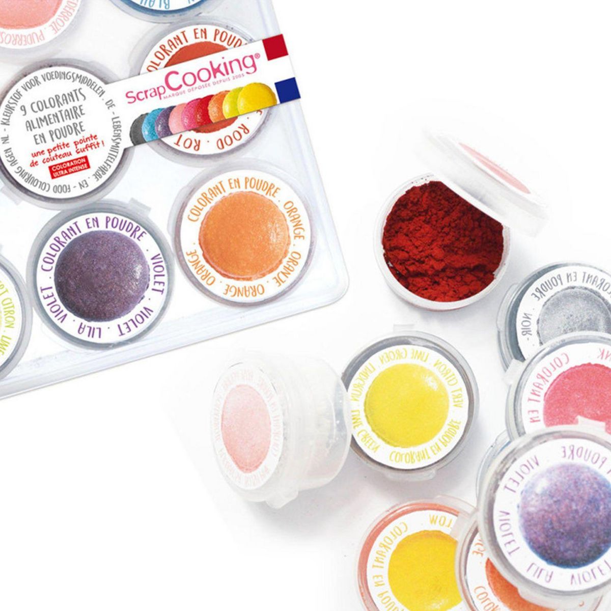 SCRAPCOOKING 9 mini colorants alimentaires en poudre