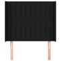 Voir la diapositive 3 : VIDAXL Tete de lit avec oreilles Noir 103x16x118/128 cm Tissu